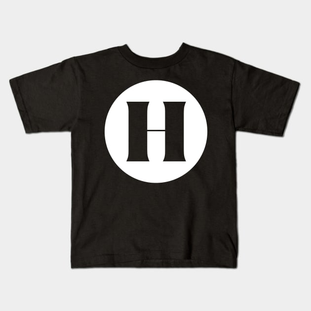 H (Letter Initial Monogram) Kids T-Shirt by n23tees